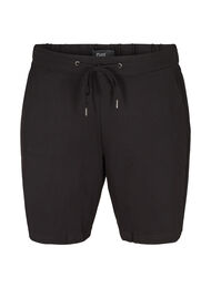 Ensfargede shorts med lommer, Black