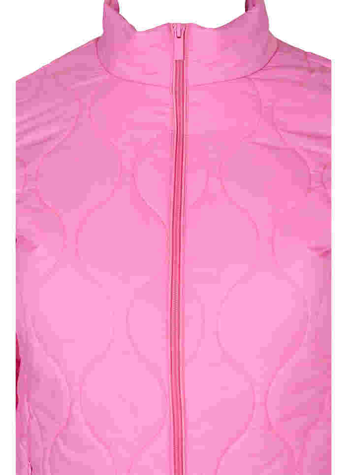 Quiltet jakke med glidelås og lommer, Hot Pink, Packshot image number 2