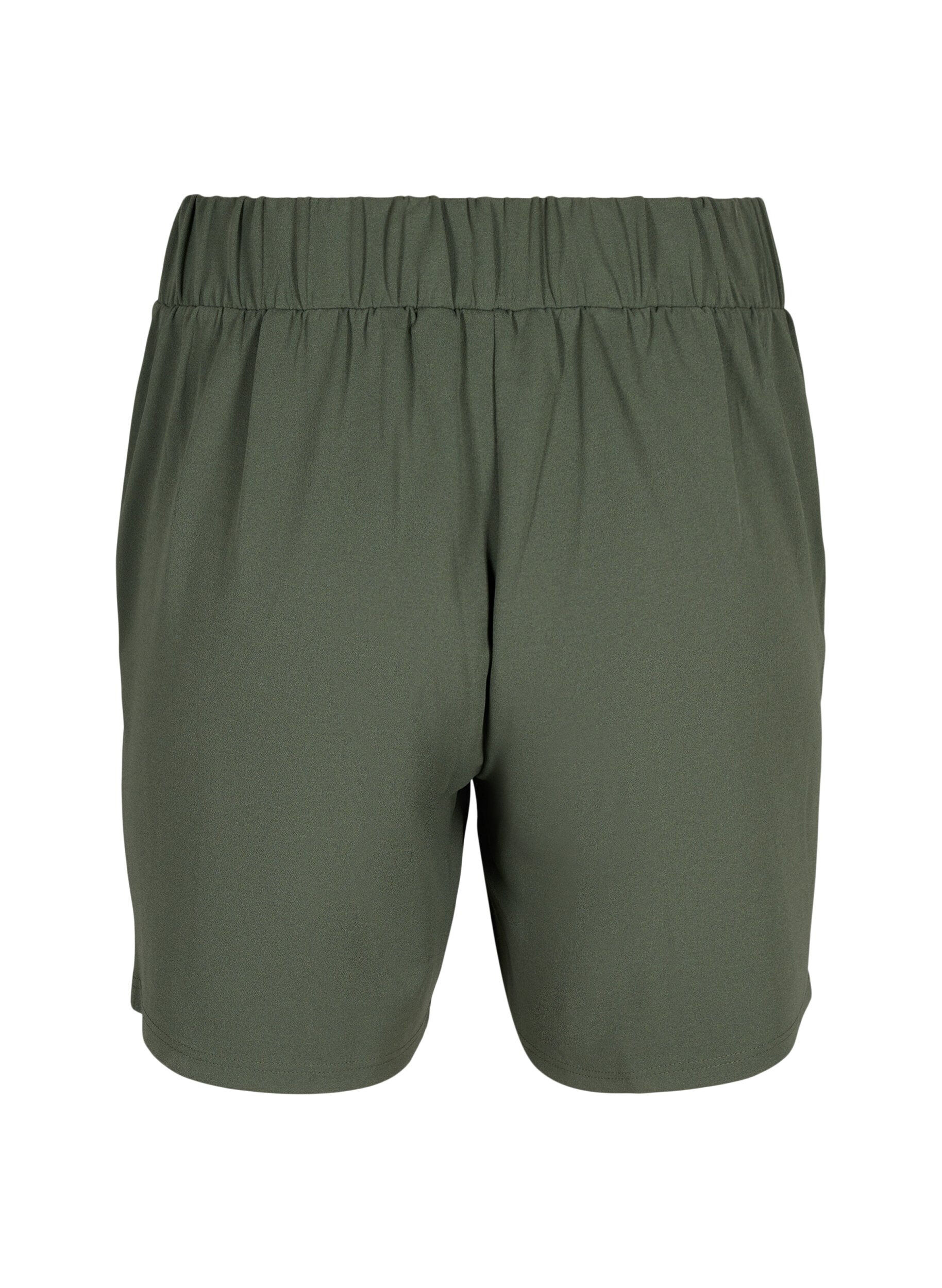 ZizziShorts med lommer og l&oslash;s passform, Gr&oslash;nn, Packshot image number 1