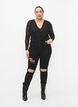 Tettsittende jeans med detaljer, Black, Model image number 0