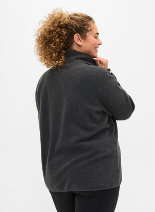 Sporty jakke med høy hals og lommer, Dark Grey Melange, Model image number 1