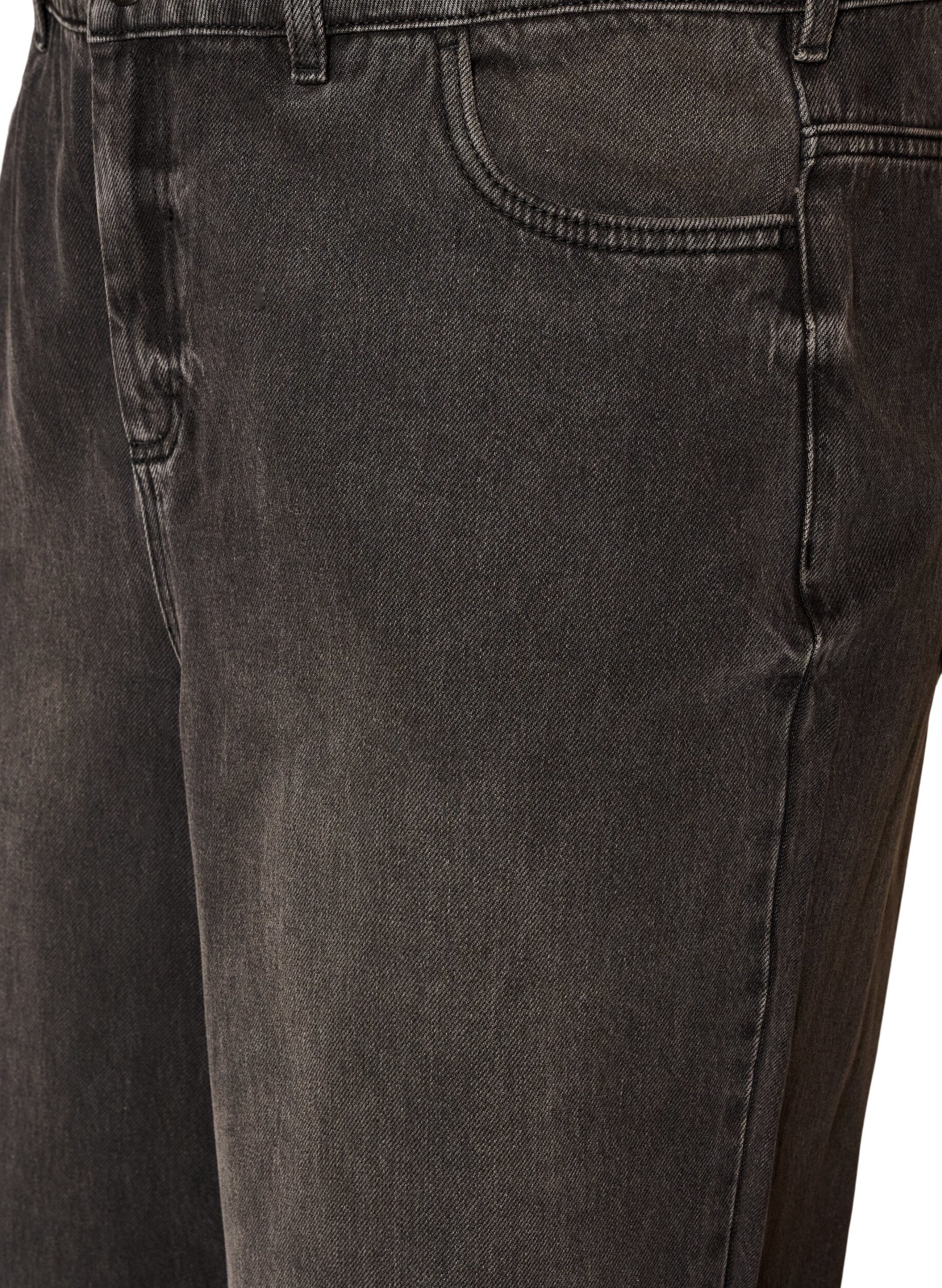 ZizziKiana jeans med straight fit og h&oslash;y midje, Svart, Packshot image number 2