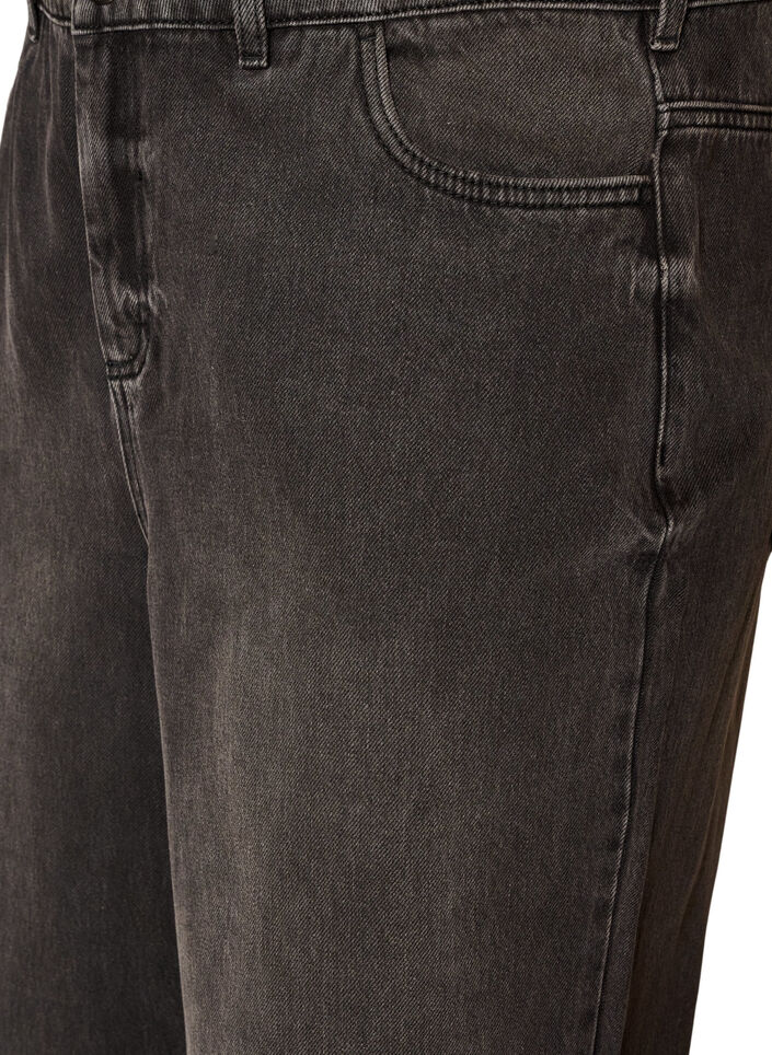 Kiana jeans med straight fit og h&oslash;y midje, Svart, Packshot image number 2