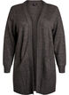 FLASH - Lang ribbestrikket cardigan med lommer, Grå, Packshot image number 0