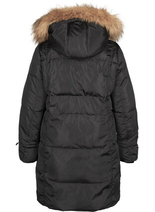 Vinterjakke med avtakbar hette, Black, Packshot image number 1