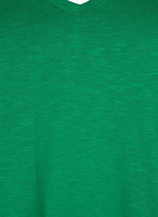 Kortermet basic t-skjorte med v-hals, Jolly Green, Packshot image number 2