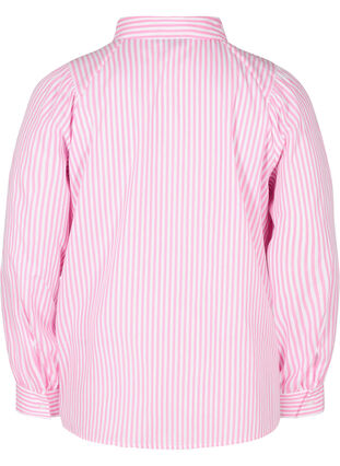 Stripete skjorte i bomull, White/ Pink Stripe, Packshot image number 1