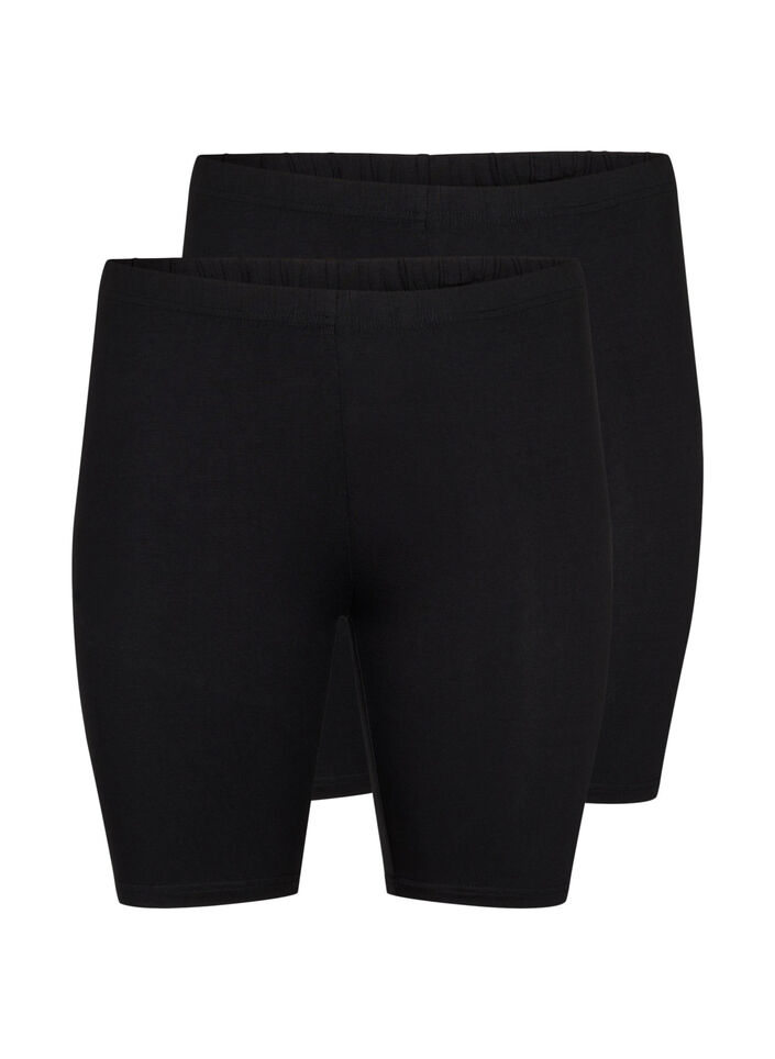 Sykkelshorts i viskose, 2 stk., Svart, Packshot image number 0