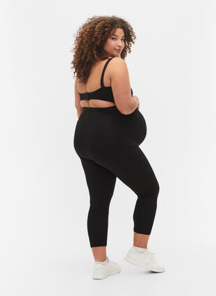 Zizzi Mammaleggings med 3/4-lengde, Black, Model image number 1