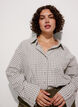 Rutete skjorte med brystlomme, Hvit, Model image number 0