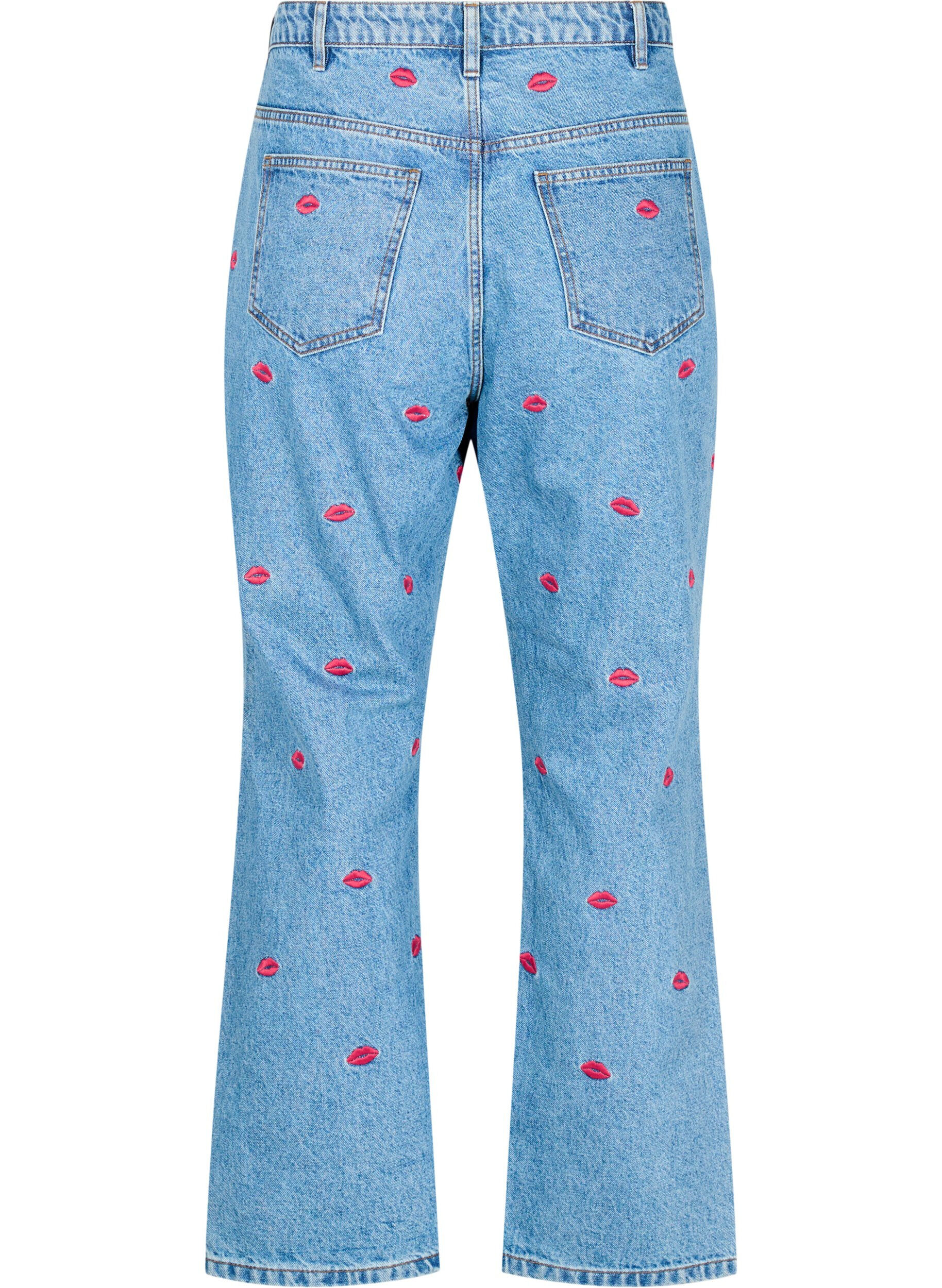 Zizzi H&oslash;y midje Gemma jeans med lepper, Bl&aring;, Packshot image number 1