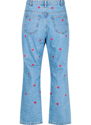 Zizzi Høy midje Gemma jeans med lepper, Blå, Packshot image number 1