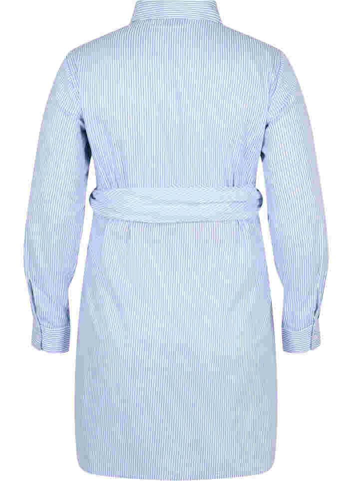 Skjortekjole i bomull til gravide, Blue Stripe, Packshot image number 1
