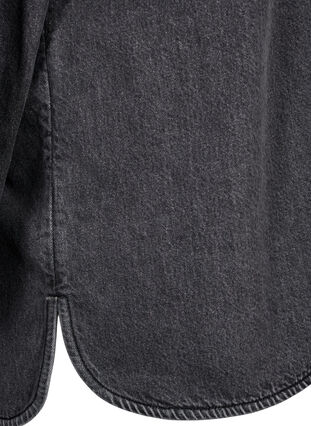 Zizzi Løstsittende denimjakke med knapper, Grey Denim, Packshot image number 3