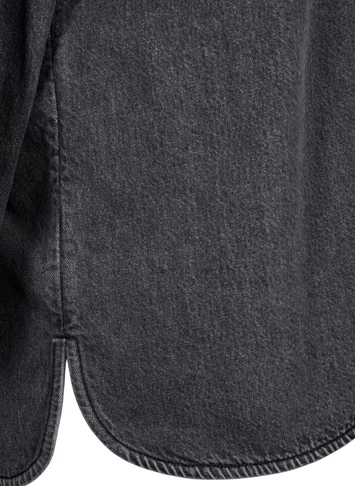 Løstsittende denimjakke med knapper, Grey Denim, Packshot image number 3
