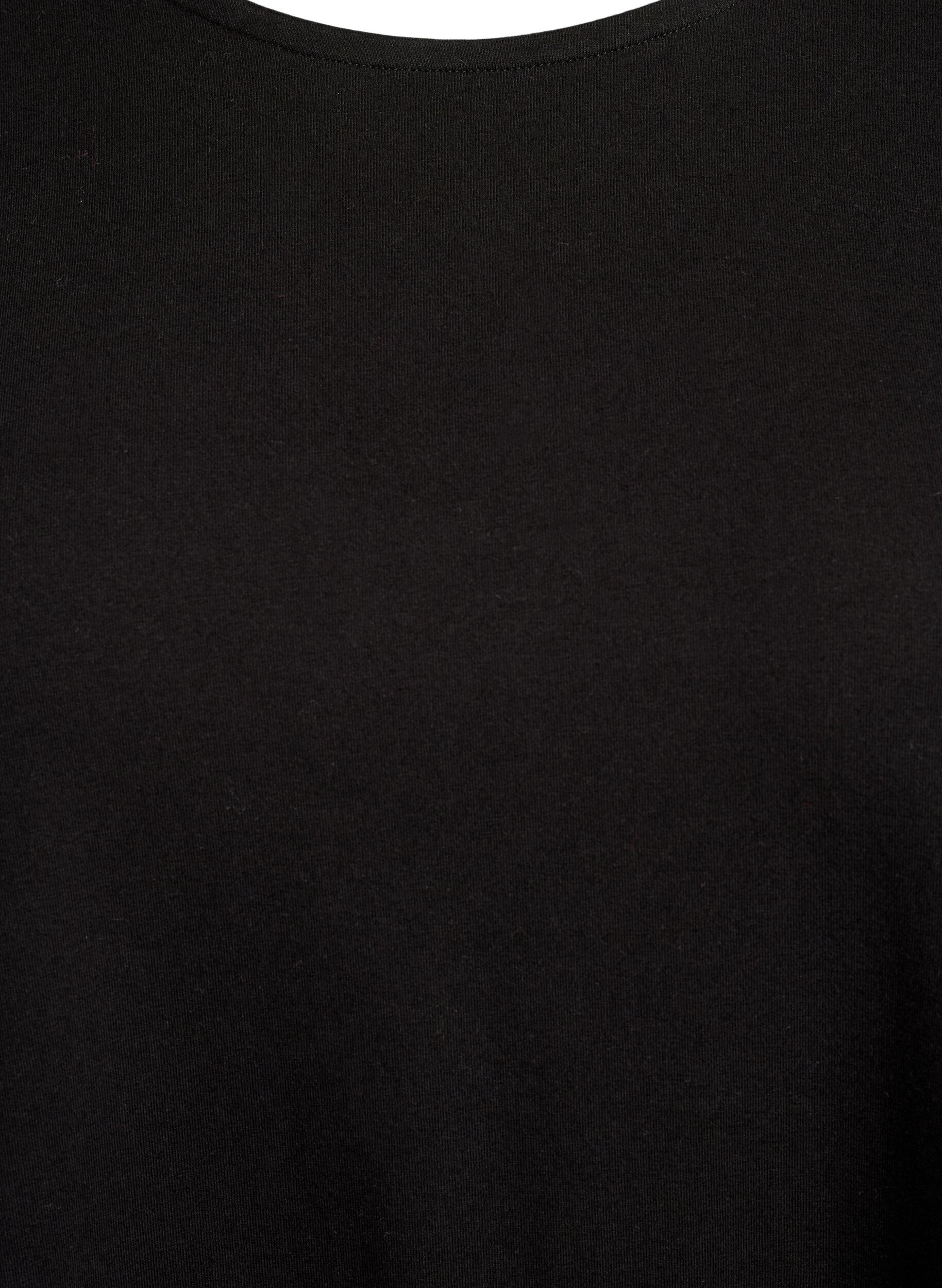 Zizzi Langermet kjole med rund hals og sebram&oslash;nster, Black, Packshot image number 2