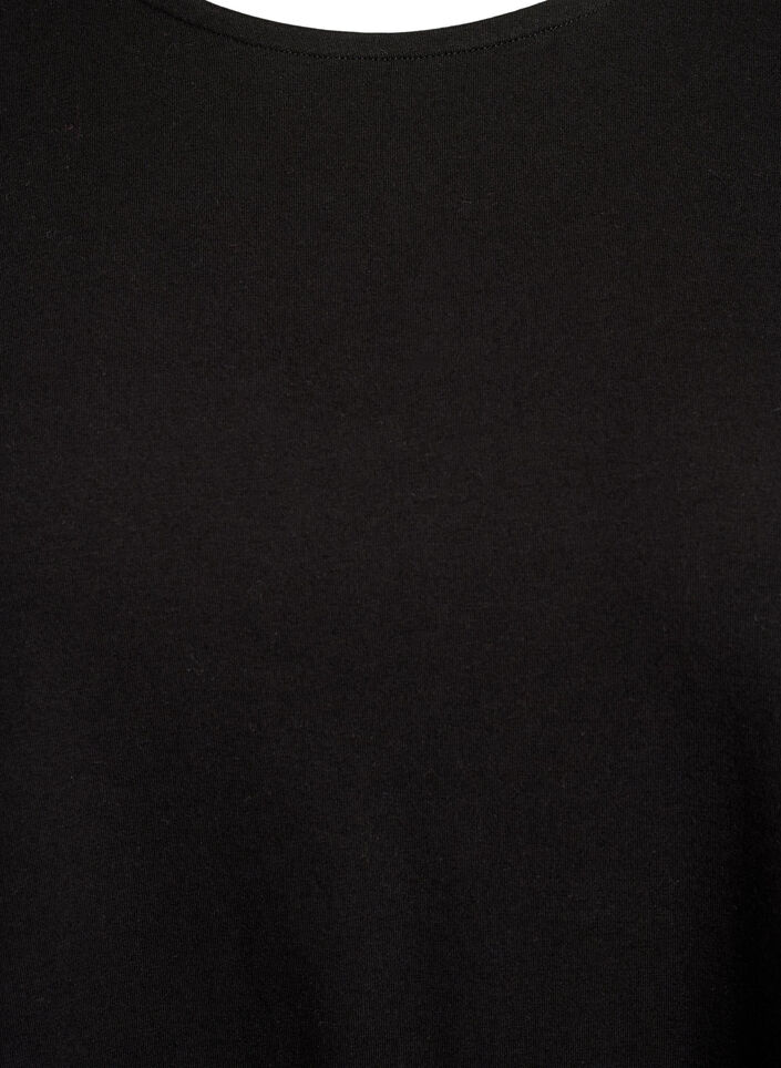 Langermet kjole med rund hals og sebramønster, Black, Packshot image number 2