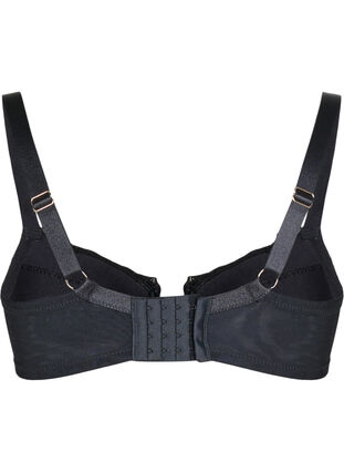 Zizzi Polstret BH med skinnende brodert detalj, Svart, Packshot image number 1