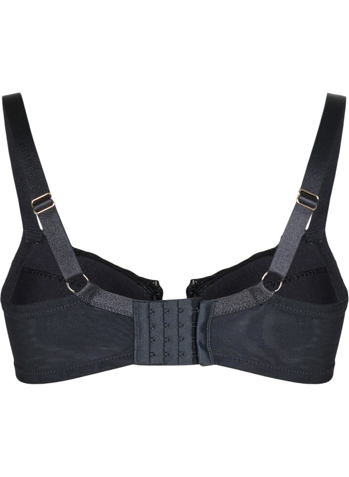 Polstret BH med skinnende brodert detalj, Svart, Packshot image number 1