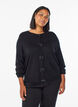 Cardigan med perleb&aring;ndbroderte sl&oslash;yfer og trykknapper, Svart, Model image number 0