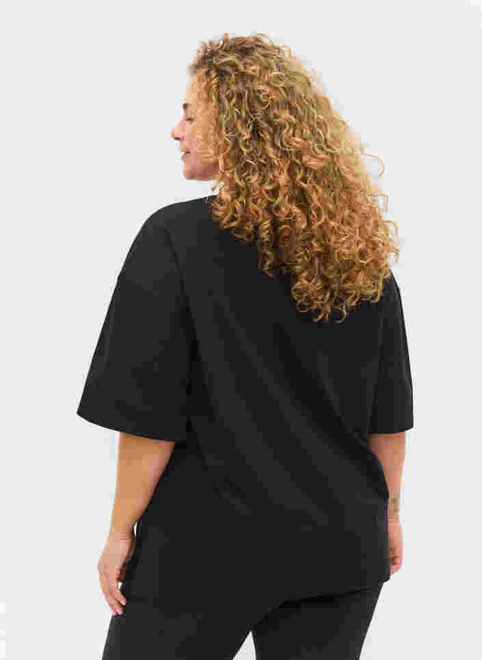Trenings T-skjorte i bomull, Black, Model image number 1