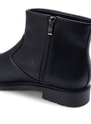 Zizzi Wide fit - Chelsea-støvel i skinn, Black, Packshot image number 3
