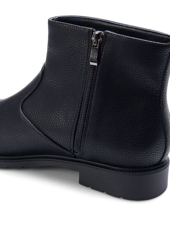 Wide fit - Chelsea-støvel i skinn, Black, Packshot image number 3