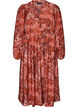Midikjole i viskose med paisleytrykk, Orange, Packshot image number 0