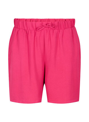 Shorts med lommer og elastisk linning, Pink Peacock, Packshot image number 0