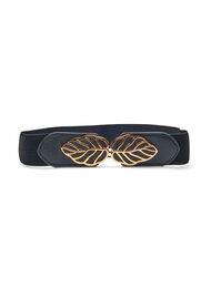 Elastisk midjebelte med gullspenne, Black