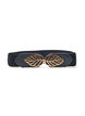 Elastisk midjebelte med gullspenne, Black, Packshot image number 0