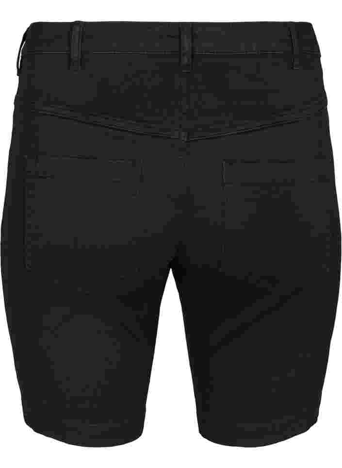 Slim fit Emily shorts med normal midje, Black solid, Packshot image number 1