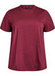 Basic T-skjorte i bomull med rund hals, M&oslash;rk Bordeaux, Packshot image number 0