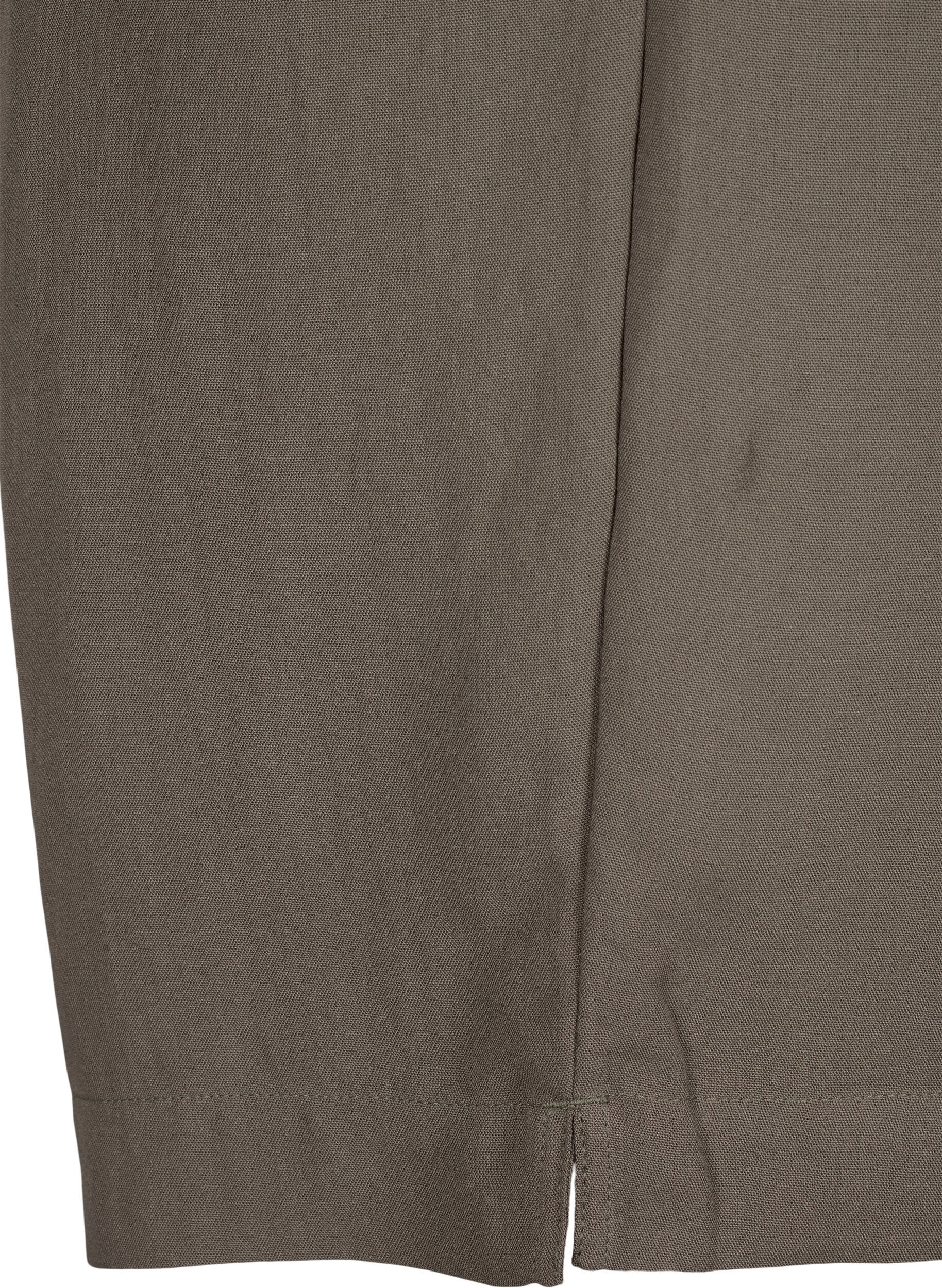 Zizzi L&oslash;se shorts i viskose, Chocolate Chip, Packshot image number 3