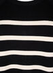 Strikket bluse med striper og 3/4 ermer, Black Birch Stripes, Packshot image number 2