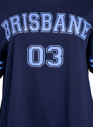 Zizzi Sporty oversized college T-skjorte, Blå, Packshot image number 2