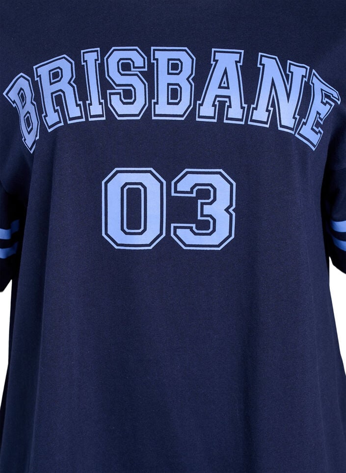 Sporty oversized college T-skjorte, Blå, Packshot image number 2