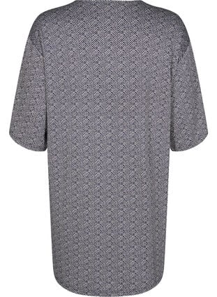 Zizzi Mønstret kjole med 3/4-ermer, Blå, Packshot image number 1