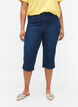 Tettsittende capribukser i denim og bomull, Dark blue denim, Model image number 2