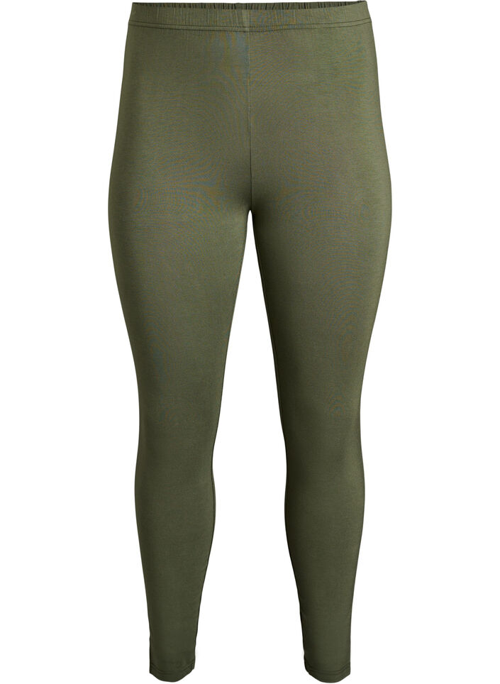 Basis leggings i viskose, Gr&oslash;nn, Packshot image number 0