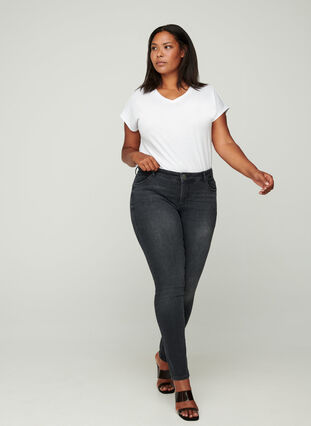 Ekstra slim Sanna jeans , Grey Washed, Model image number 2