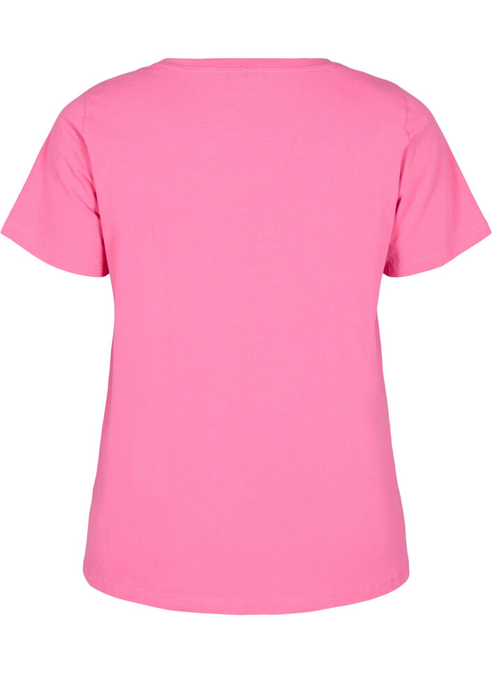 Basis enkel bomulls t-skjorte, Rosa, Packshot image number 1