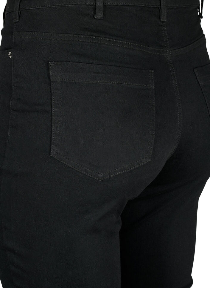 Amy jeans med h&oslash;y midje og supersmal passform, Svart, Packshot image number 3