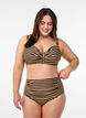 Bikinioverdel med bøyle og mønster, Brun, Model image number 1