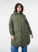 Mellomlang quiltet jakke med hette, Gr&oslash;nn, Model image number 3