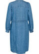 Denimkjole med V-hals og knytebelte, Bl&aring;, Packshot image number 1