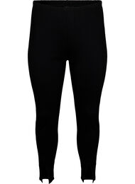 Viscose-leggings med knappdetaljer, Black Slit