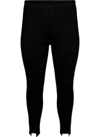 Viscose-leggings med splitt foran, Svart Viscose-leggings med splitt foran