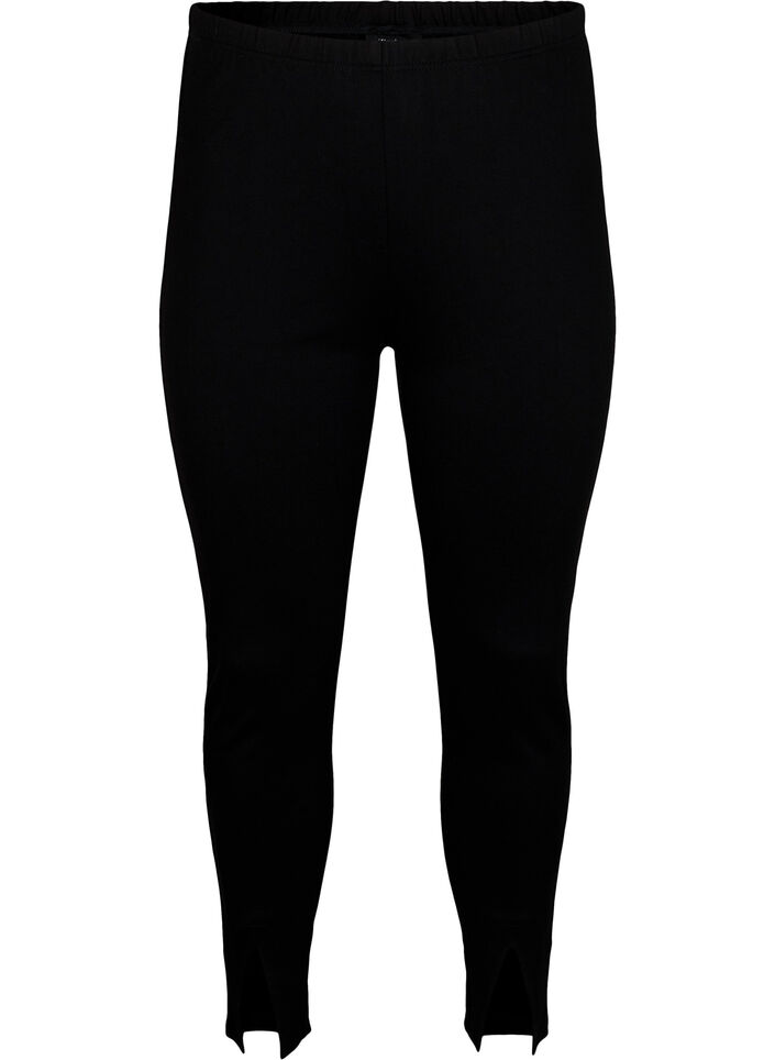 Viscose-leggings med knappdetaljer, Svart, Packshot image number 0