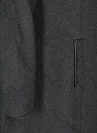 Jakke med ull og hette, Dark Grey Melange, Packshot image number 3